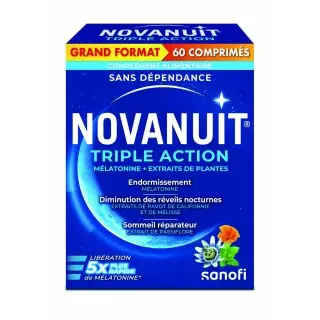 Novanuit Triple Action Sanofi - Endormissement - 60 comprimés