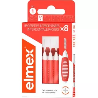 Brossettes interdentaires 0.7mm Elmex - Plaque dentaire - 8 unités