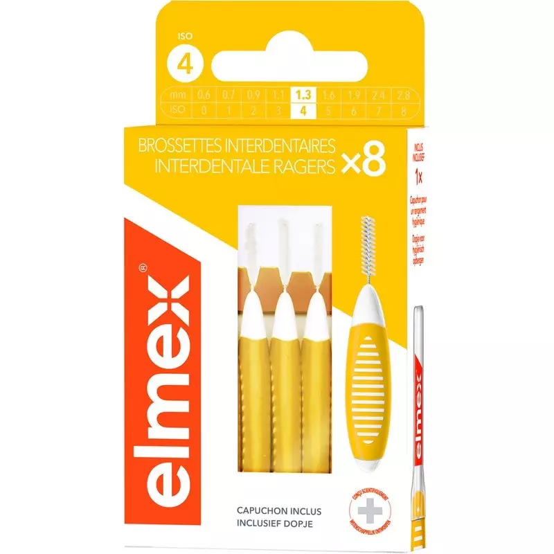 Brossettes interdentaires 1.3mm Elmex - Plaque dentaire - 8 unités