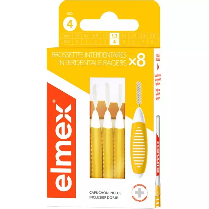 Brossettes interdentaires 1.3mm Elmex - Plaque dentaire - 8 unités