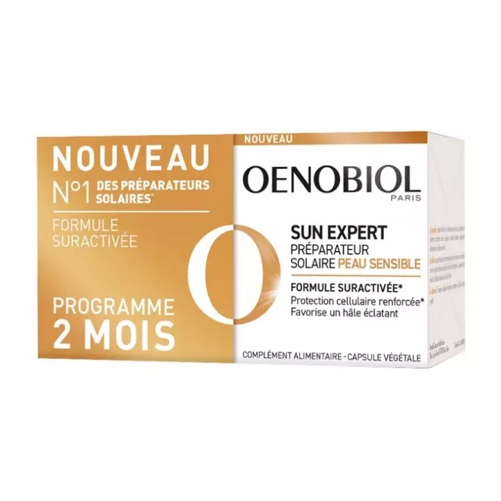 Préparateur solaire peau sensible Sun Expert Oenobiol - 2 x 30 capsules