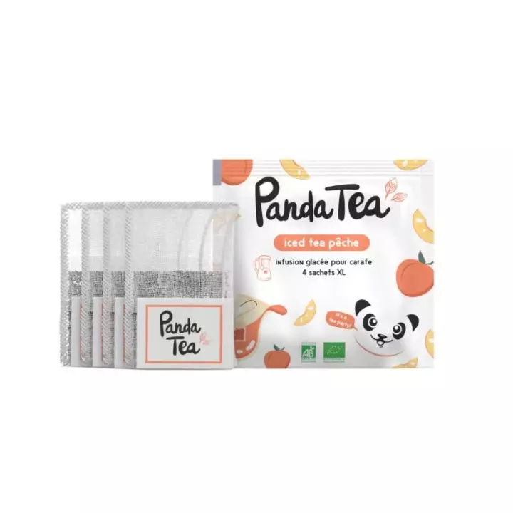 Iced Tea Pêche XL Carafe Panda Tea - Tisane glacée pêche - 4 sachets XL