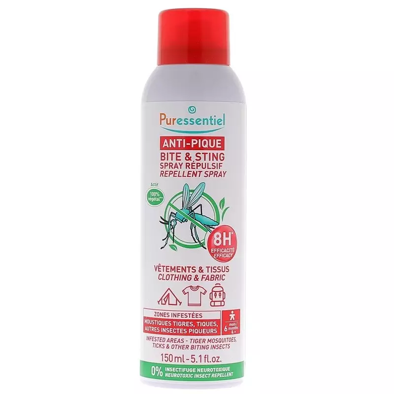 Spray répulsif vêtements & tissus Anti-Pique Puressentiel - 150ml