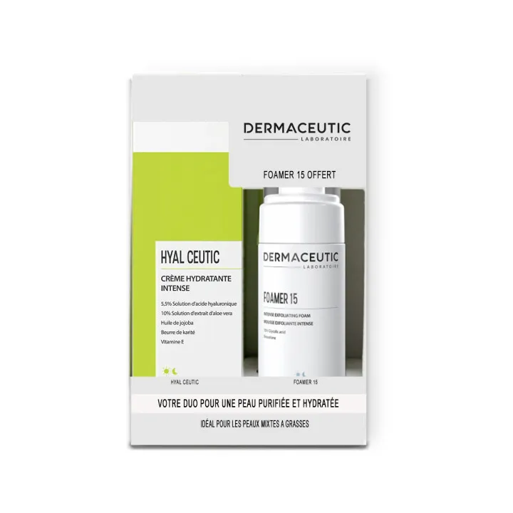 Crème hydratante intense Hyal Ceutic 40ml + Foamer 15 40ml Offert Dermaceutic