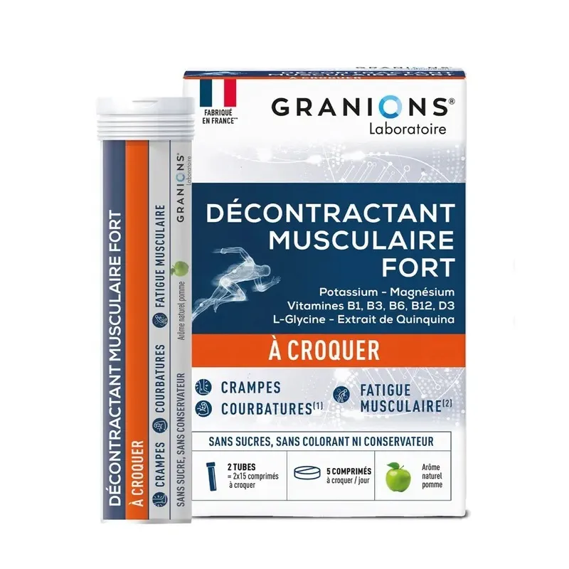 Décontractant musculaire fort Granions - 30 comprimés à croquer