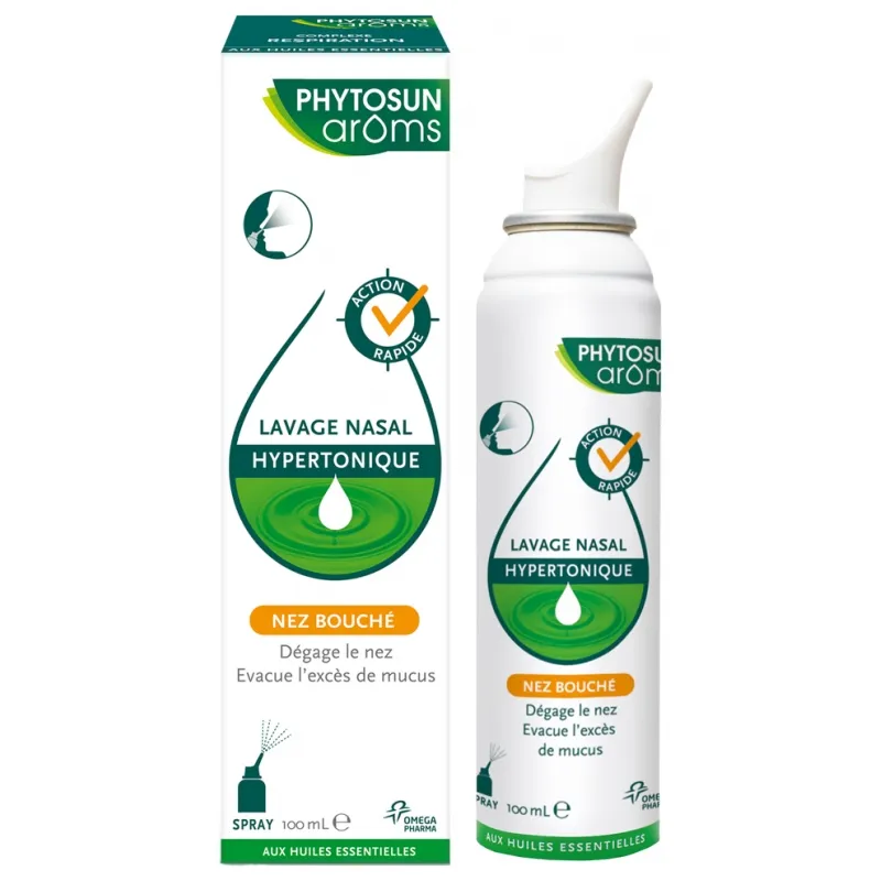 Spray lavage nasal hypertonique nez bouché Phytosun Arôms - 100ml