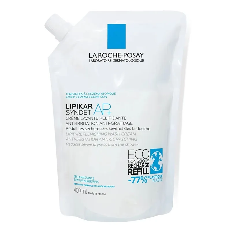 Crème lavante relipidante Lipikar Syndet AP+ La Roche-Posay - Éco-recharge 400ml