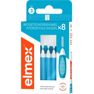 Brossettes interdentaires 1.1mm Elmex - Plaque dentaire - 8 unités