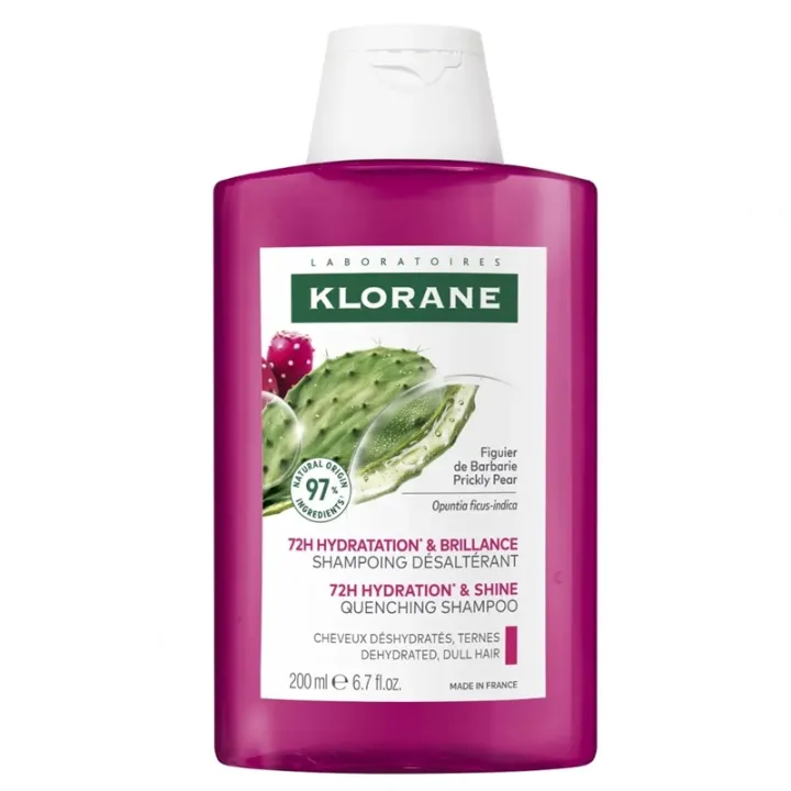 Shampoing désaltérant au figuier de Barbarie Klorane - Hydratation & brillance - 200ml