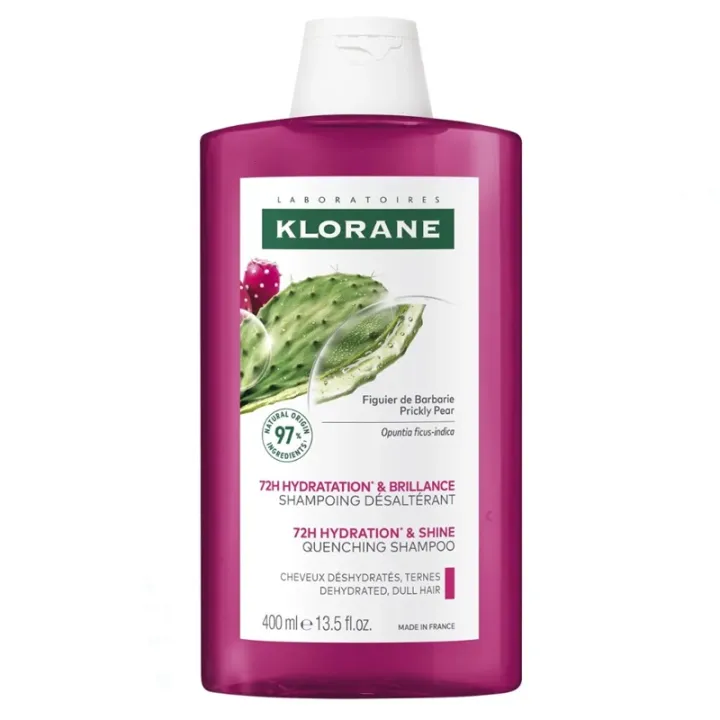 Shampoing désaltérant au figuier de Barbarie Klorane - Hydratation & brillance - 400ml