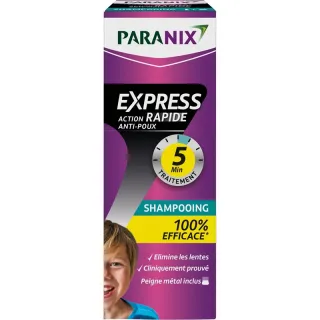 Shampoing anti-poux Express 5mn de Paranix de 200ml + Peigne métal inclus