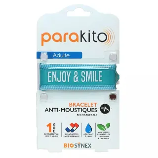Bracelet anti-moustiques adulte Turquoise Parakito + 2 recharges