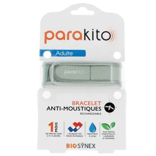 Bracelet anti-moustiques adulte Kaki Parakito + 2 recharges