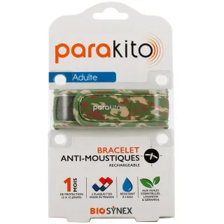 Bracelet anti-moustiques adulte Camouflage Parakito + 2 recharges
