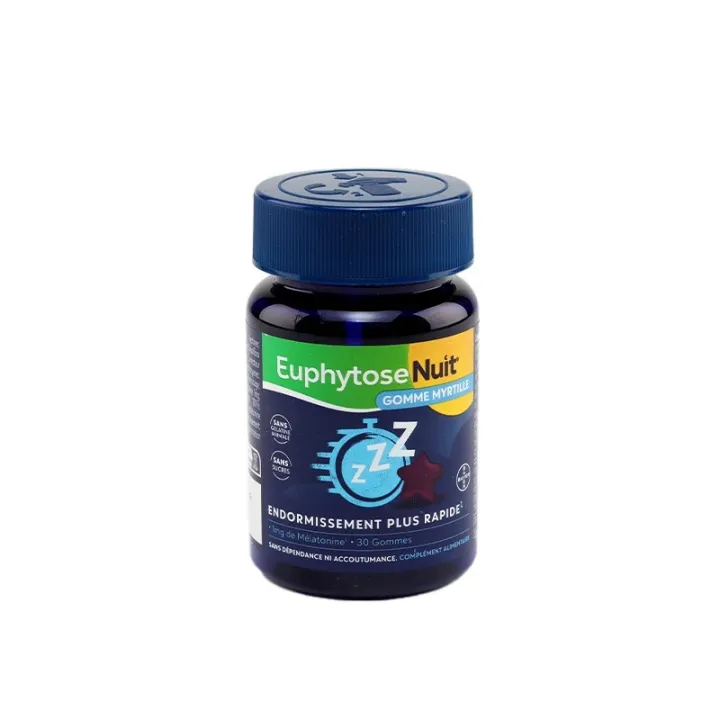 Euphytose Nuit 1mg mélatonine myrtille Bayer - Sommeil - 30 gommes