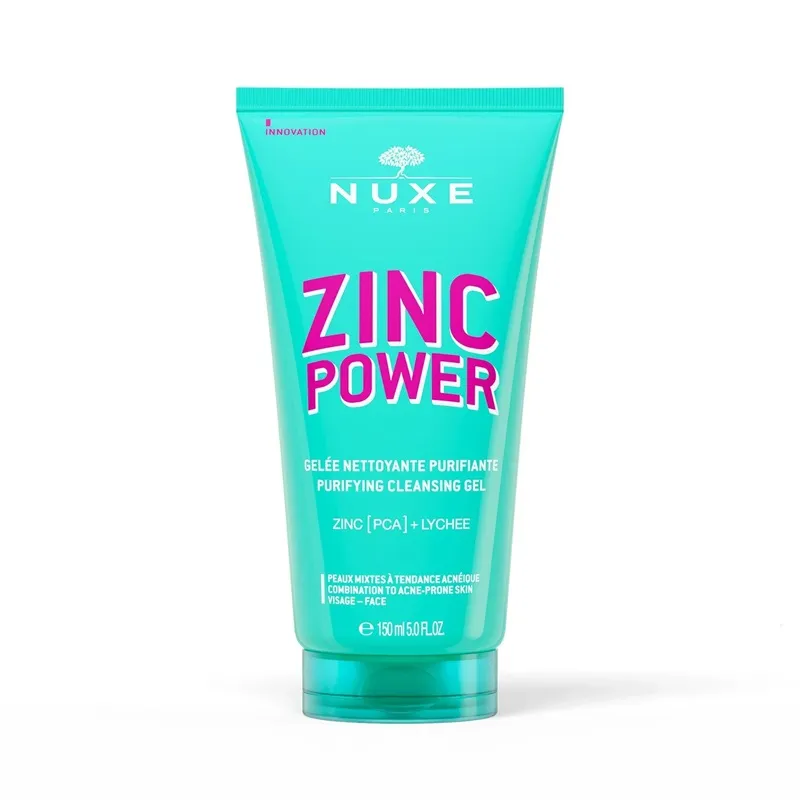 Gelée nettoyante purifiante Zinc Power Nuxe - Peaux mixtes à tendance acnéique - 150ml