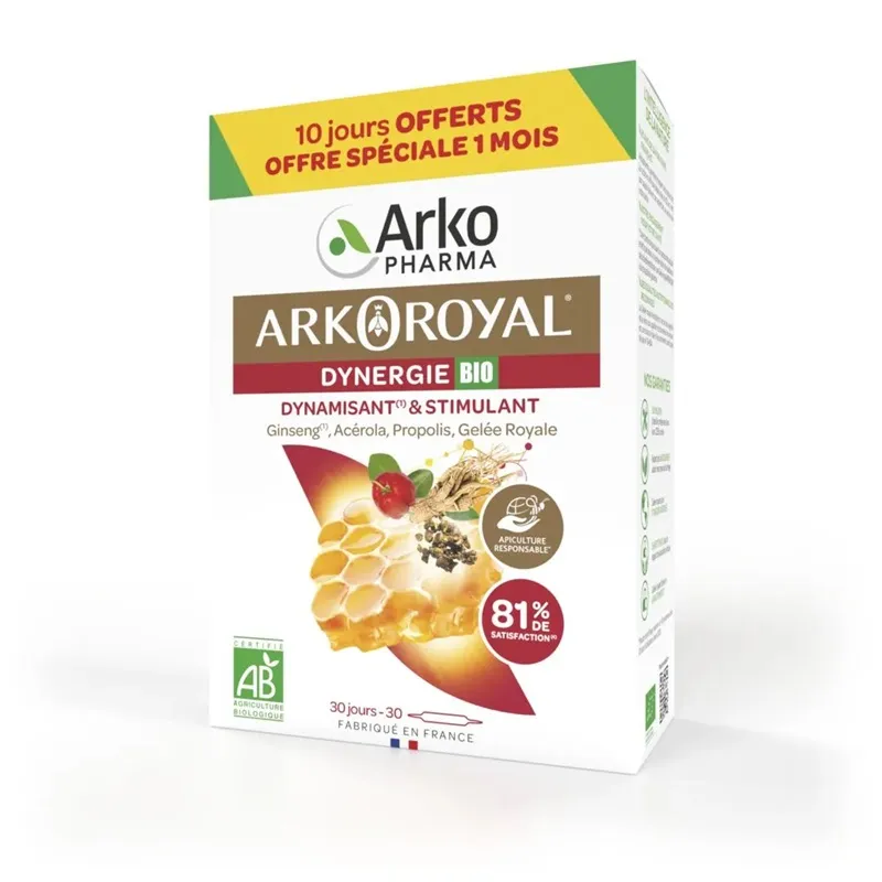 Dynergie Bio ArkoRoyal Arkopharma - Fatigue - 30 ampoules