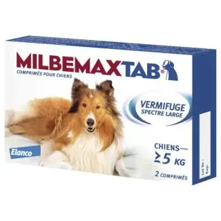 Milbemaxtab vermifuge chiens dès 5 kg - 2 comprimés