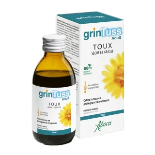 Sirop adulte toux sèche et grasse GrinTuss Aboca - Toux - 180g