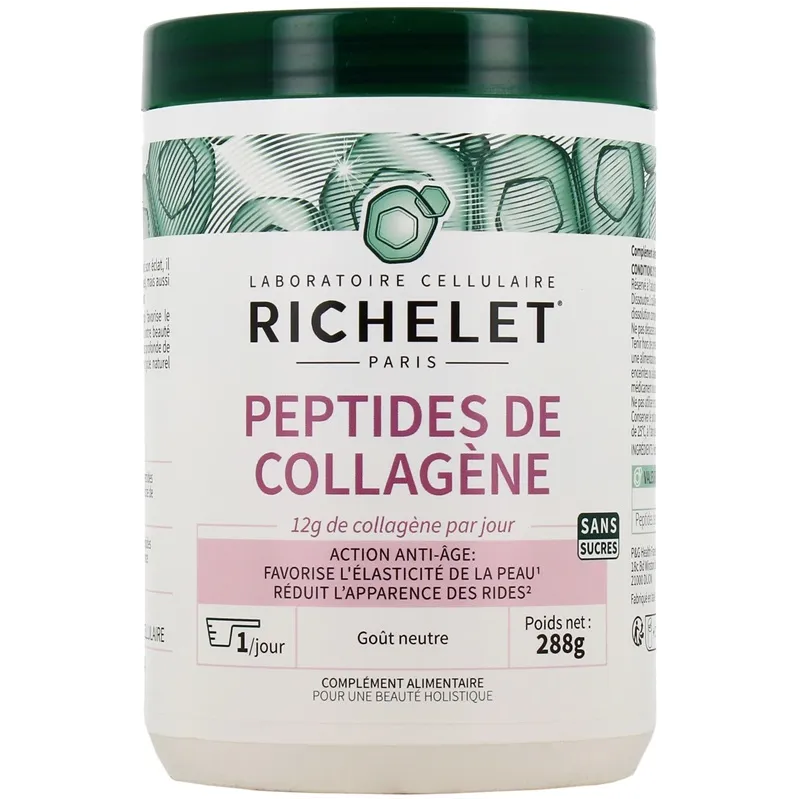 Régénération de la peau Peptides de collagène Richelet - Élasticité de la peau - 288g