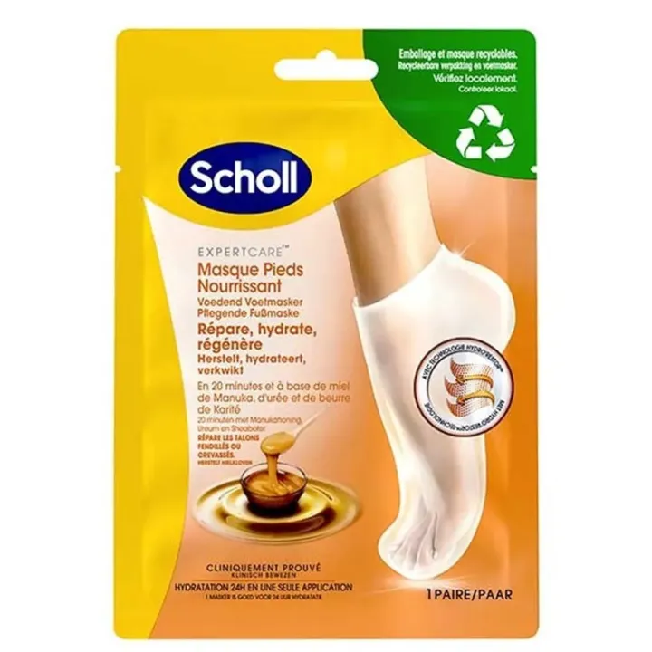 Masque pieds nourrissant au miel de Manuka Expertcare Scholl - 1 paire