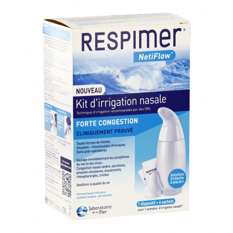Respimer Kit d'Irrigation Nasale 1 Dispositif + 6 Sachets